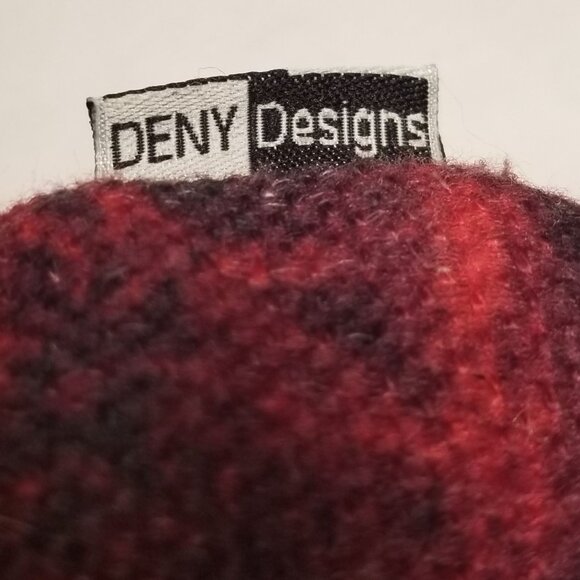 DENY Design Madart Pillow Bending Tree Winter Scene 2-Sided Red 14"x4" Removable - Picture 2 of 7